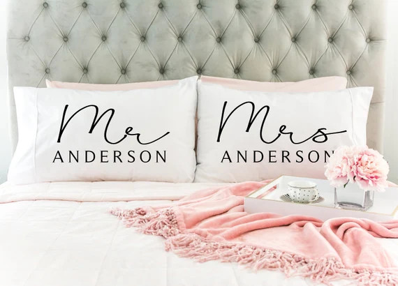 Wedding Gift Mr and Mrs Pillows Personalized Bedroom Decor Bridal Shower Gift Personalized Pillow... | Etsy (US)