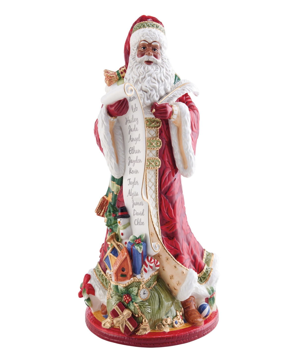 Fitz and Floyd Holiday Home African American Santa Figurine, 18.75-in - Red | Macy's