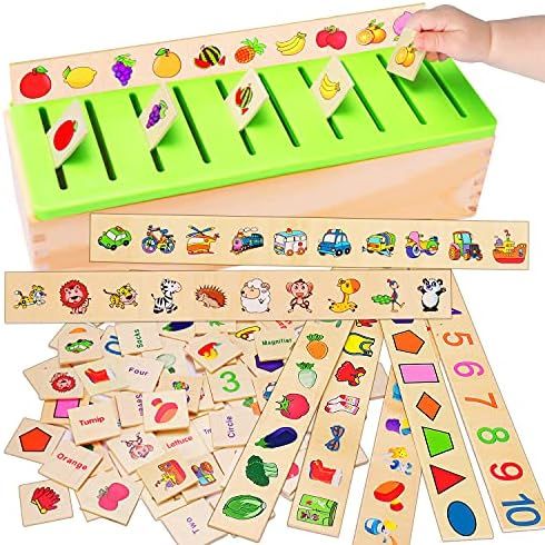 Wooden Montessori Toys for Toddlers Learning Activities Sorting Box Educational Toys Preschool Ki... | Amazon (US)