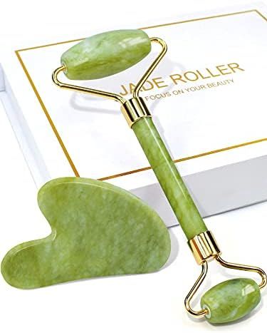 BAIMEI Jade Roller & Gua Sha Set Facial Beauty Tools Face Roller Skin Massager for Face, Neck and Ey | Amazon (US)