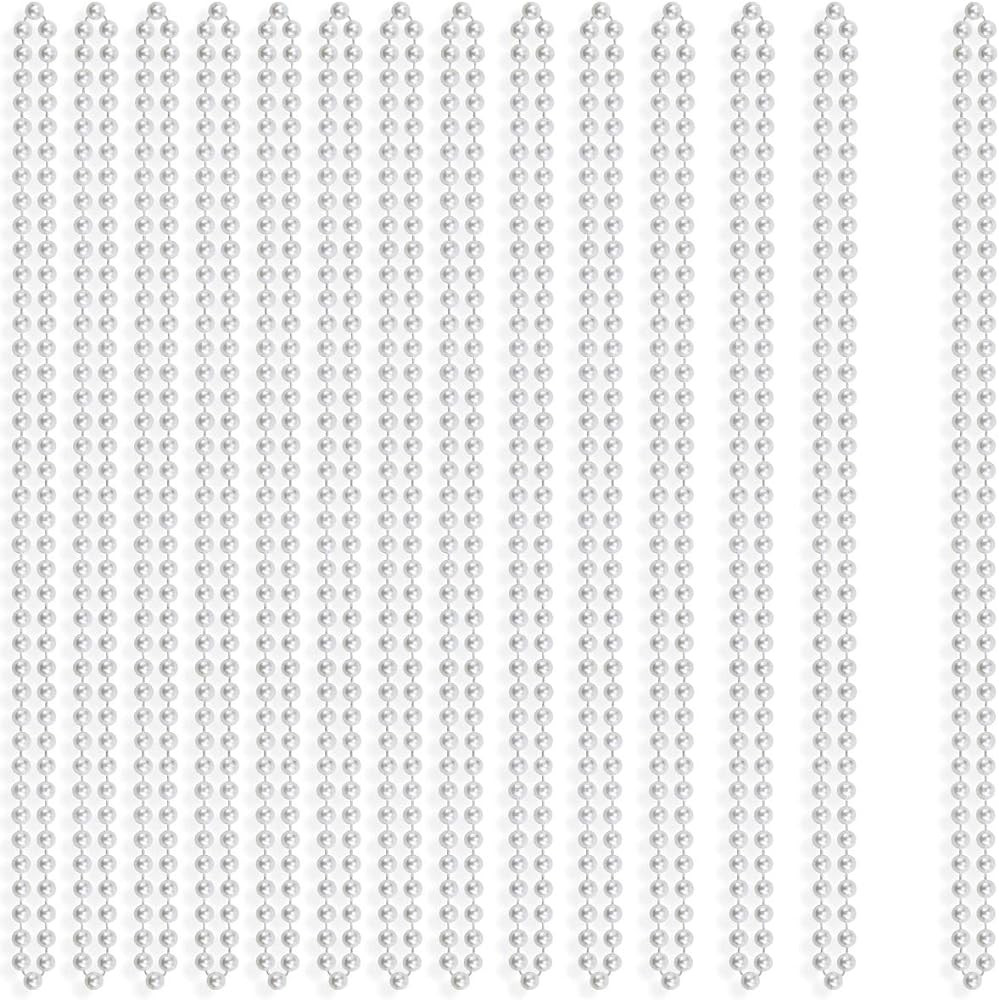 20 Pieces White Faux Pearl Bead Necklaces Bulk,White Mardi Gras Beads Necklace for Kids,Faux Pear... | Amazon (US)