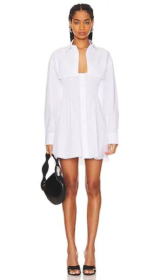Smocked Mini Dress in White | Revolve Clothing (Global)