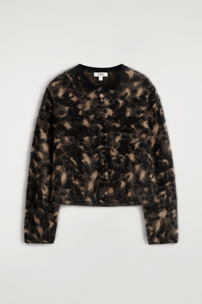 Animal-Jacquard Merino Wool Cardigan | COS (US)