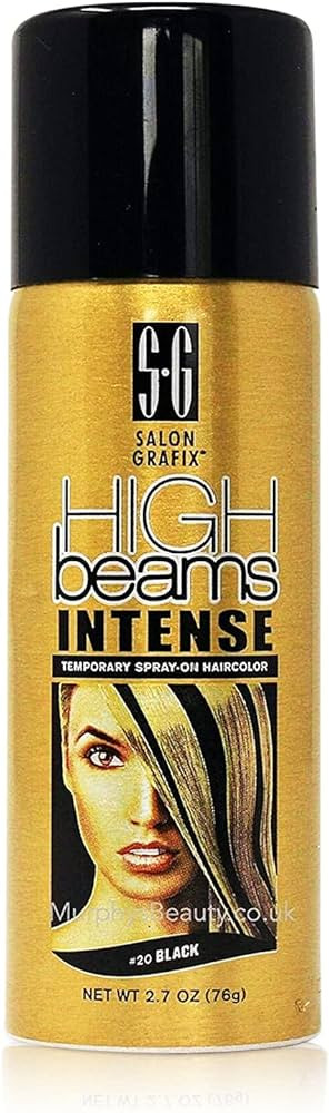 High Ridge Beams Intense Temporary Spray On Hair Color - #20 Black Aerosol 2.7 oz. | Amazon (US)