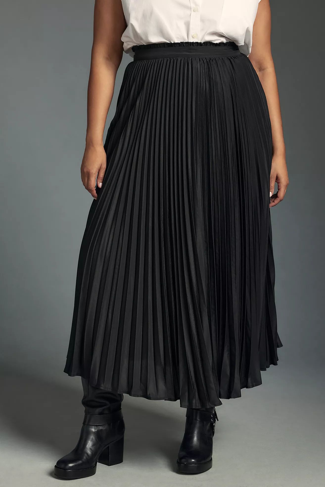 The Isobel Silky Pleated Skirt by Maeve | Anthropologie (US)