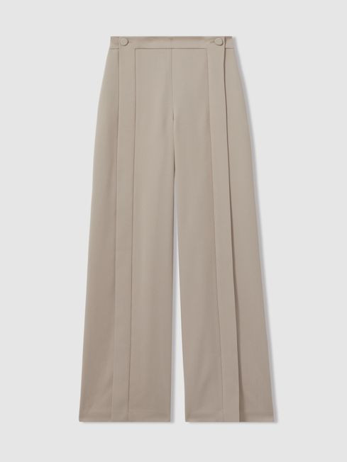 Coraline
                Button-Front Wide Leg Trousers | Reiss UK