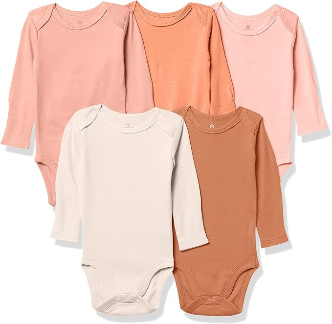 HonestBaby Baby 5-Pack Organic Cotton Long Sleeve Bodysuits | Amazon (US)