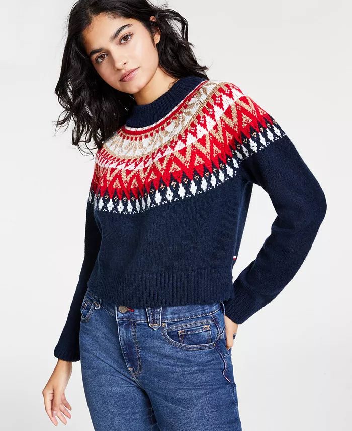 Women's Half-Snowflake Raglan Sweater | Macys (US)