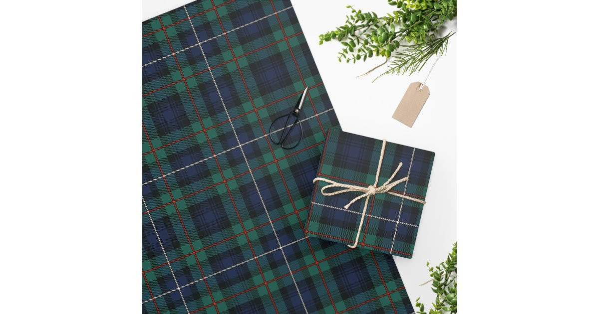 Plaid Rustic Clan Robertson Check Tartan Wrapping Paper | Zazzle | Zazzle