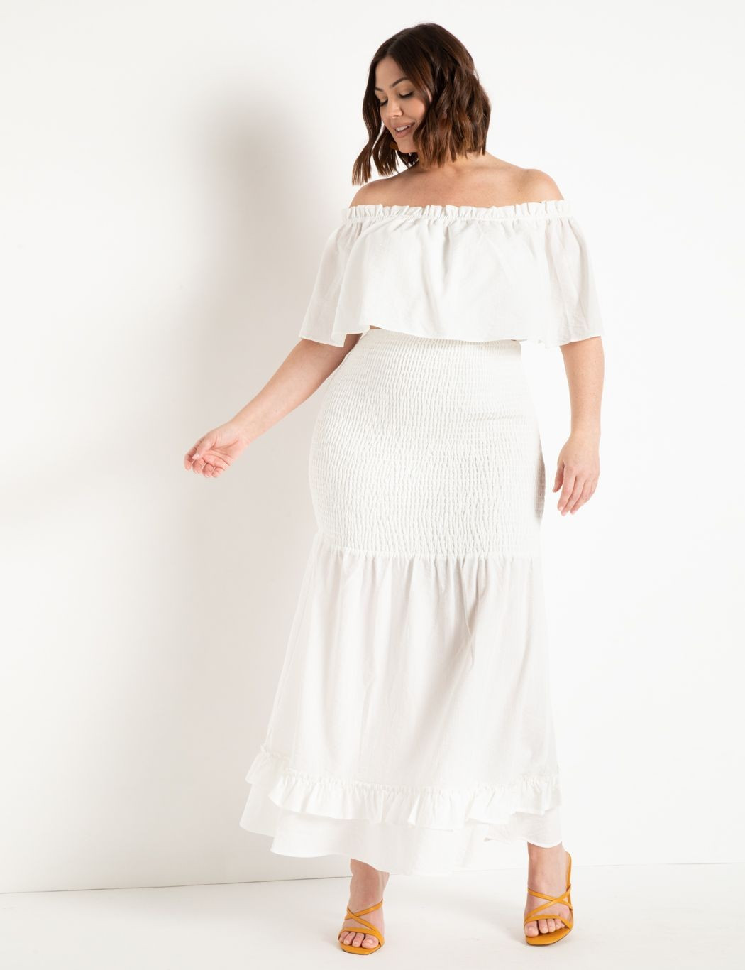 Ruffle Trumpet Maxi Skirt | Women's Plus Size Skirts | ELOQUII | Eloquii