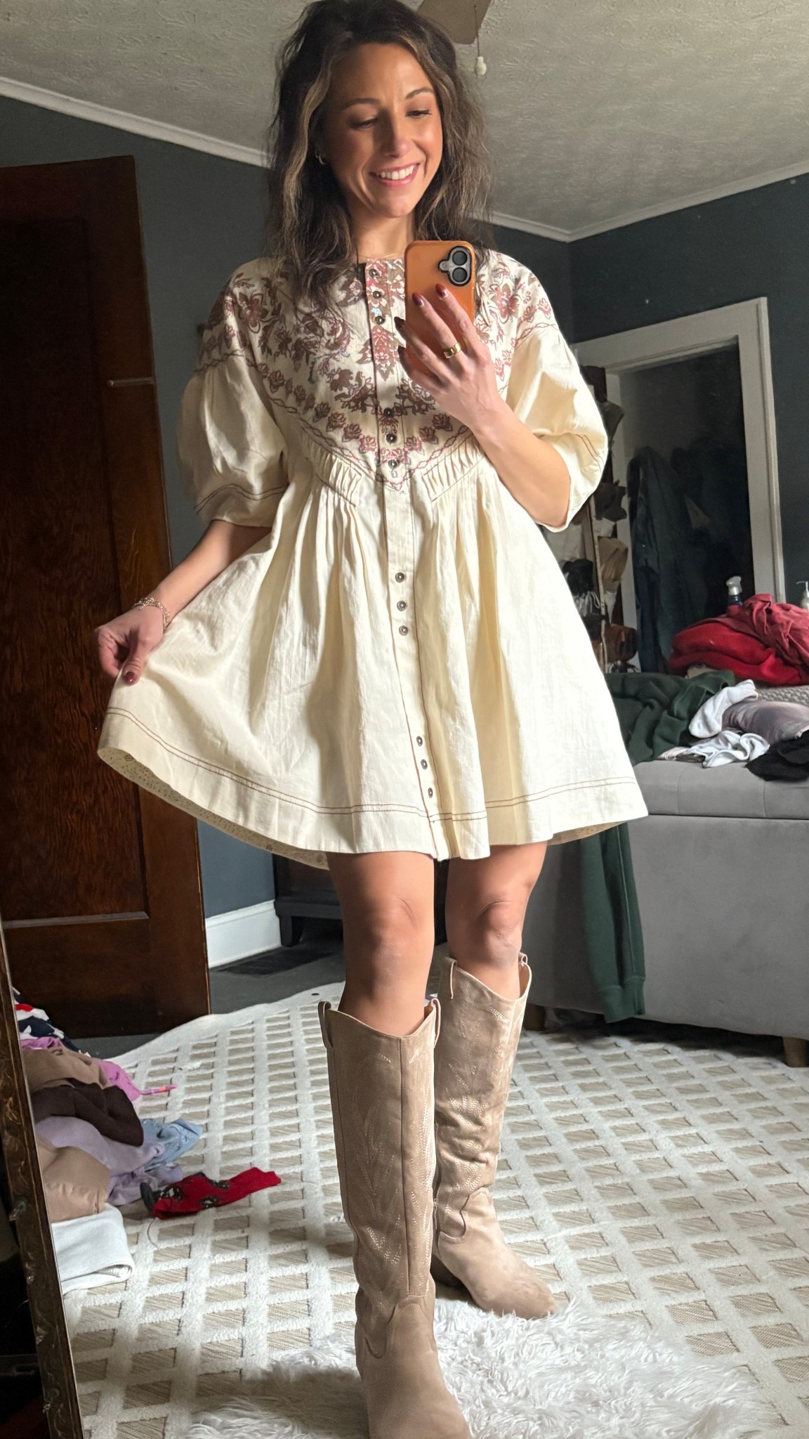 What I’m wearing for thanksgiving 
Wearing XS
If you want to belt it, size up for length
Comes in 3 colors
Thanksgiving outfit
Thanksgiving inspo
Dress for thanksgiving 
Free people dress
Fall dress
Free people printed dress
FP dress
Holiday dress 


#LTKootd #LTKHoliday #LTKPetite