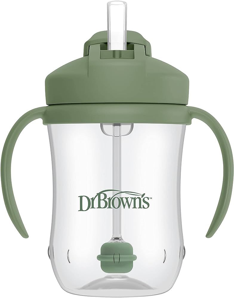 Dr. Brown’s Milestones Baby’s First Straw Cup, Training Cup with Weighted Straw, Olive Green,... | Amazon (US)