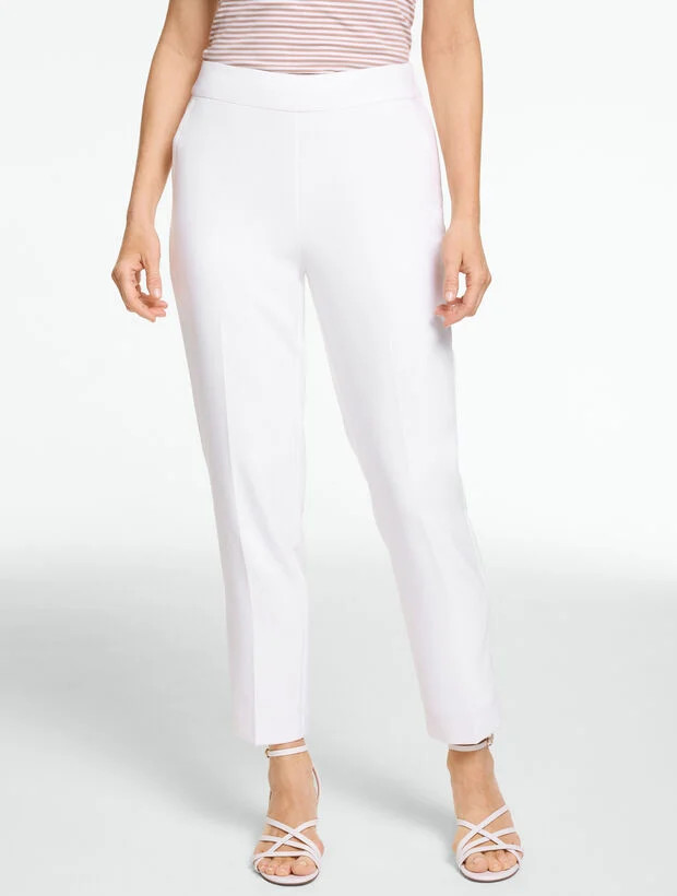 Tapered Ankle Polished Crepe Pants | Talbots