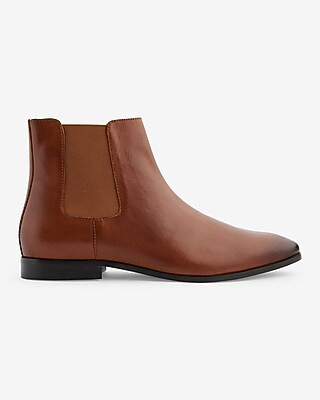 Cognac Genuine Leather Chelsea Boots | Express