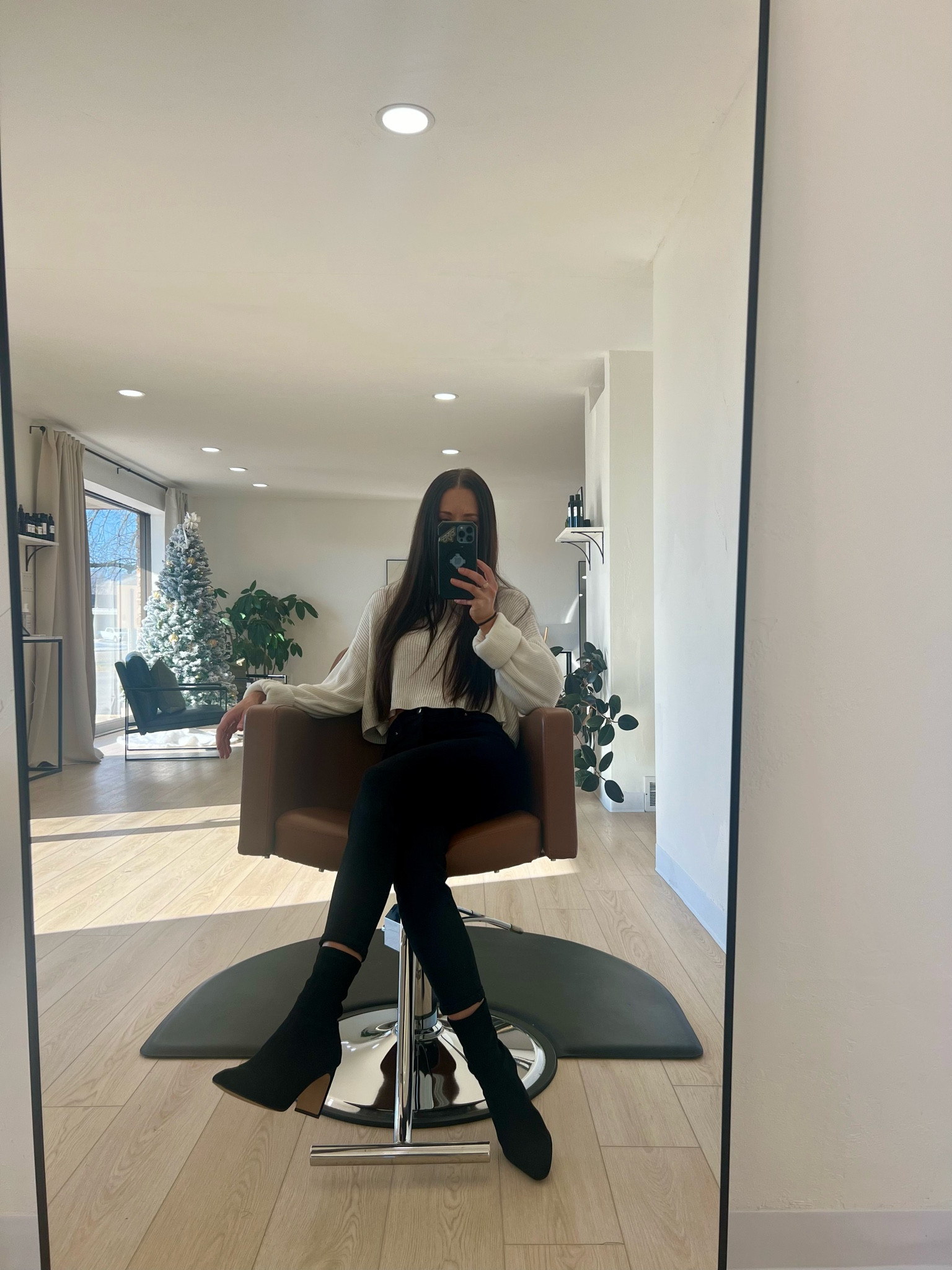 Holiday outfit, work wear, or a night out this outfit has so many possibilities! Wearing size 0 in good American denim. 

#LTKworkwear #LTKSeasonal #LTKHoliday