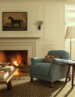 Paley Accent Chair by Heidi Caillier, Chocolate Performance Linen | Lulu and Georgia 