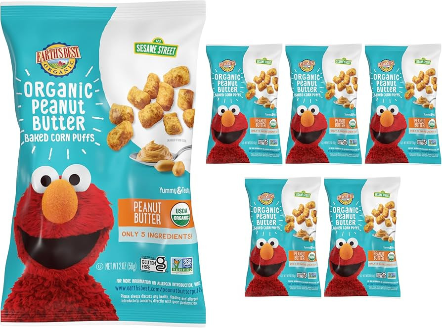 Earth\u2019s Best Peanut Butter Puffs 2 oz (Pack of 6) | Amazon (US)