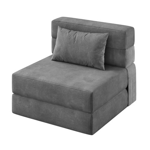Garvee 4-in-1 Folding Sofa Bed & Chair Bed - Convertible Sleeper, Fold Out Loveseat Sofa Couch with Pillow, Tufted Floor Lounge for Living Room, Bedroom, Guest Room, Dark Grayy | Amazon (US)