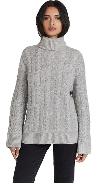 Wool Cashmere Cable Turtleneck | Shopbop