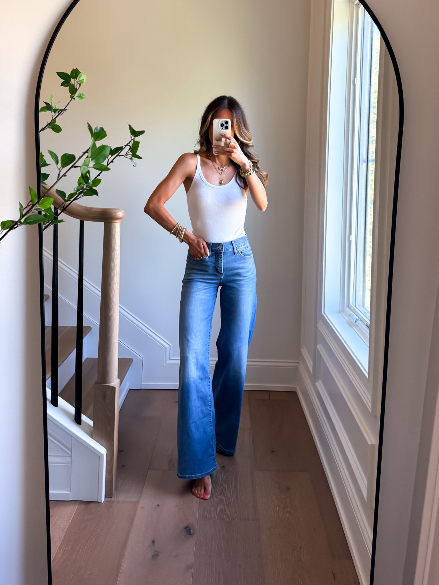 Wearing my true to size 25, jeans are stretchy and come in lengths. 

#LTKootd #LTKmomlife #LTKgrwm