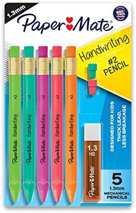 Paper Mate Handwriting Triangular Mechanical Pencil Set with Lead & Eraser Refills, 1.3mm, Fun Ba... | Amazon (US)