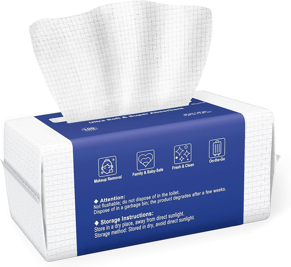 Ourmed Life Face Towels, Disposable Biodegradable Clean Face Wipes for Sensitive Skin, Lint- free... | Amazon (UK)