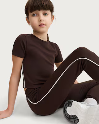 F&F Active Girls ULTRAMOVE 2-Piece T-Shirt and Leggings Set in Brown | Tesco F&F
