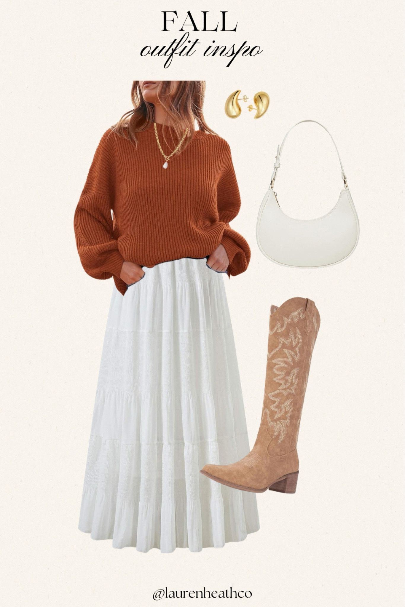 Fall fashion outfit inspo, maxi skirt and boots outfit, maxi skirt outfit, cowgirl boots outfit, amazon fall fashion 

#LTKSeasonal #LTKFindsUnder100 #LTKFindsUnder50