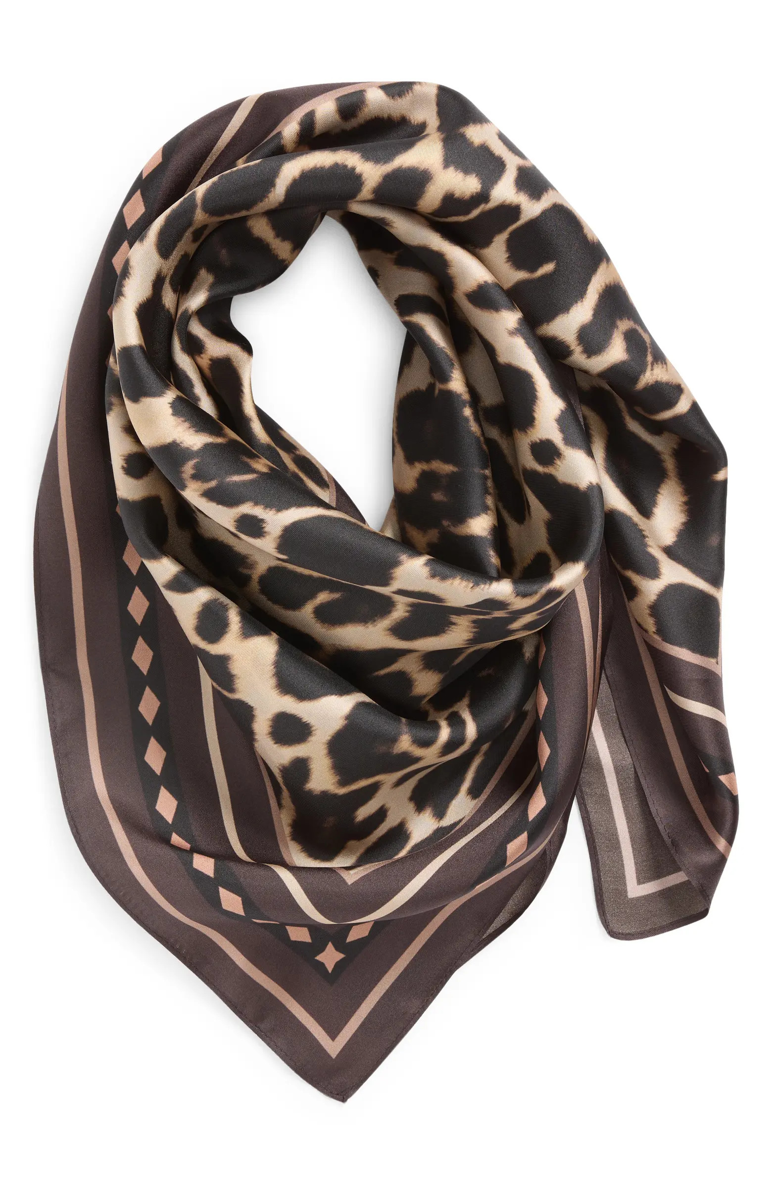 Nordstrom Leopard Print Square Silk Scarf | Nordstrom | Nordstrom
