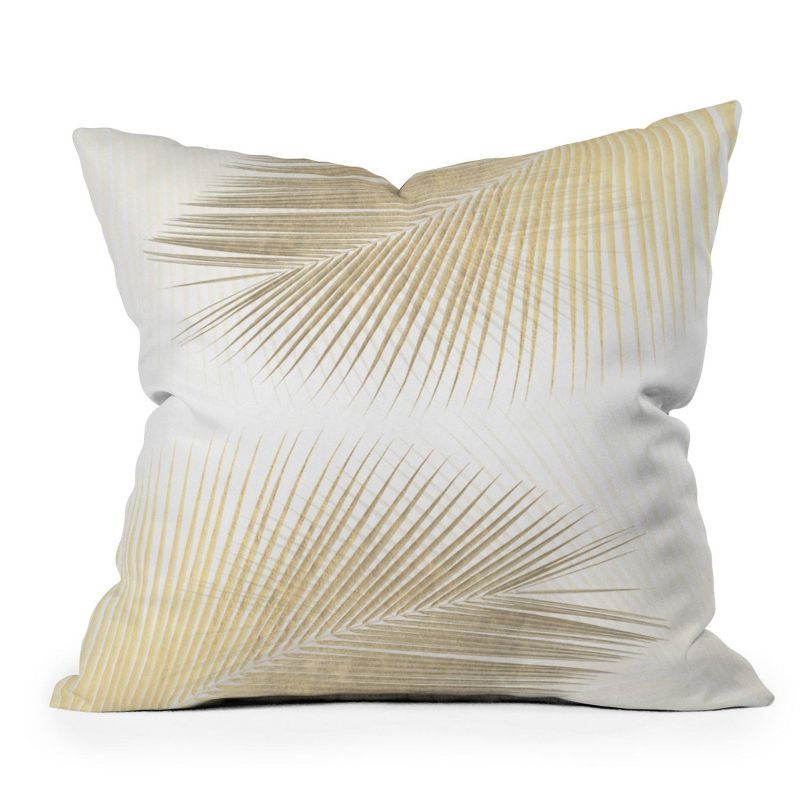 16"x16" Gale Switzer Palm Leaf Synchronicity Square Throw Pillow Gold - Deny Designs | Target