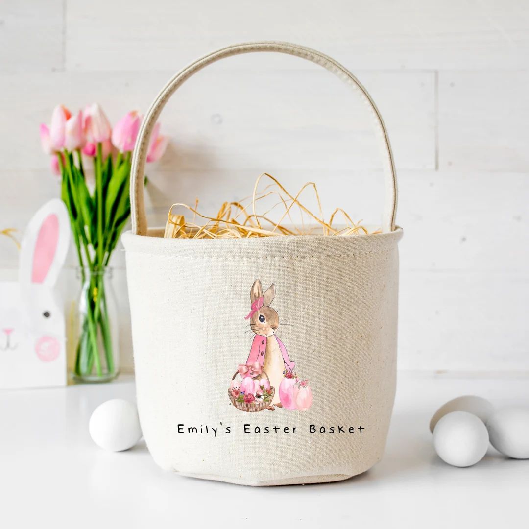 Personalized Easter Basket: Peter or Floppsy Rabbit // Customized Basket, Easter, Classic Peter R... | Etsy (US)