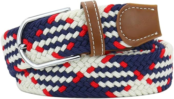 Mixed Color Woven Stretch Braided Belts for Men and Women Fashion Elastic Belts | Amazon (US)