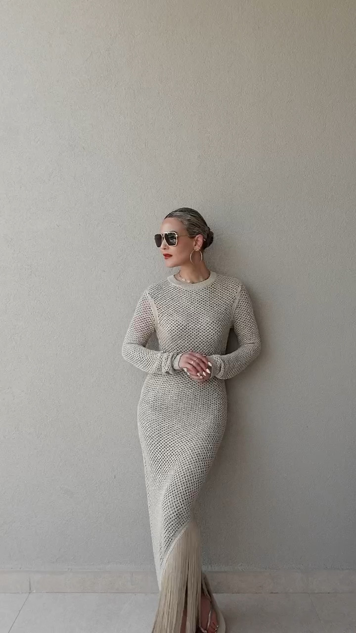 Ad. Never without crochet dresses, some silk, and a bit of metallic when it comes to holiday! Take a look at my AD, @theofficialselfridges edit linked. Size up in the dress (one or two sizes) as it’s quite tight fitting. #selfridgesambassador 