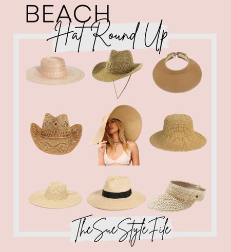 Beach hat round up. Swimwear hat. Resort wear. 

#LTKFind #LTKswim #LTKsalealert