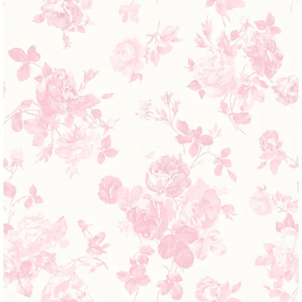 LoveShackFancy Everblooming Rosettes Pink Jam Cabbage Rose Bouquets Wallpaper - Bed Bath & Beyond... | Bed Bath & Beyond