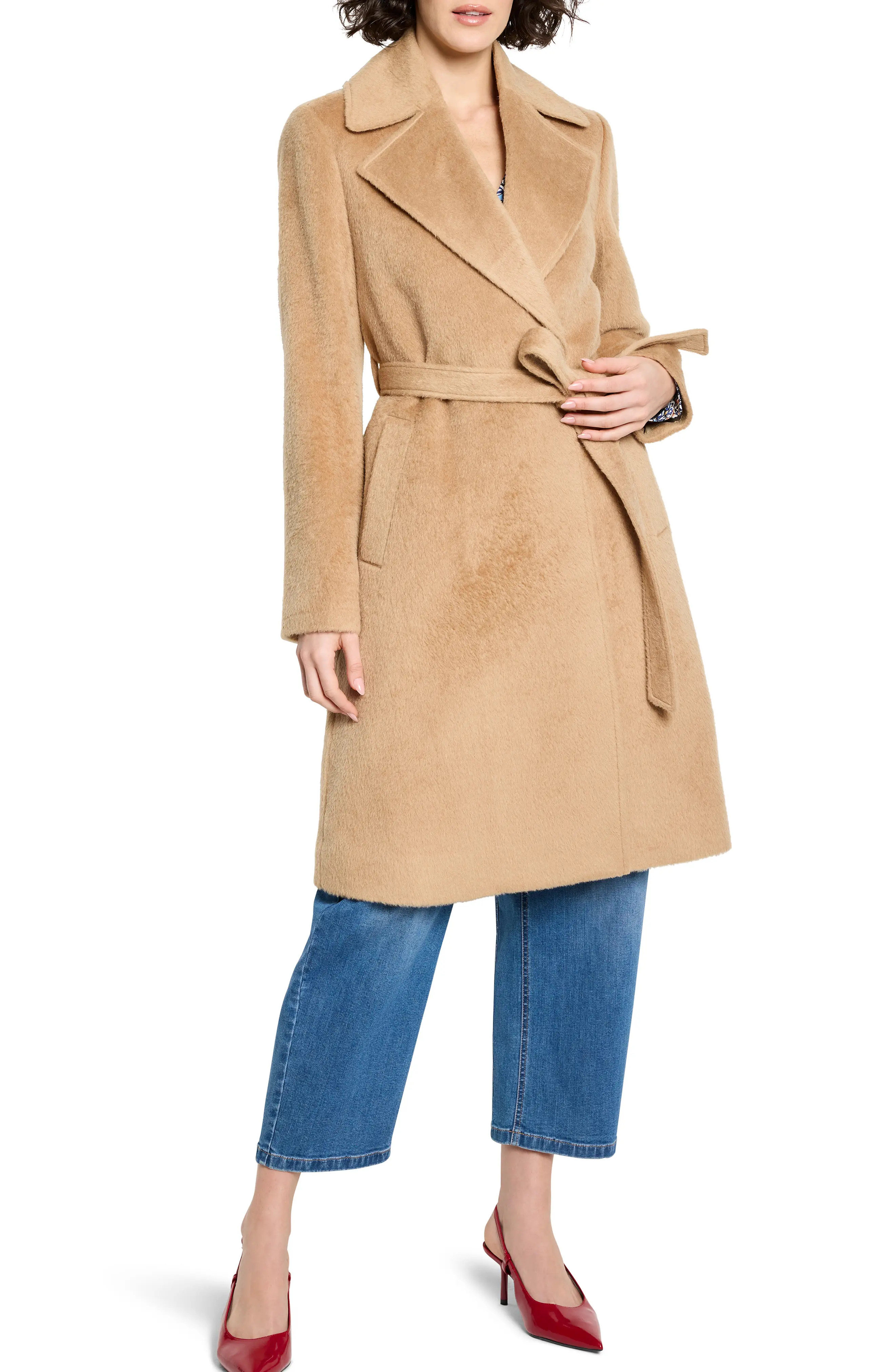 Wool Blend Belted Wrap Coat (Women) | Nordstrom | Nordstrom