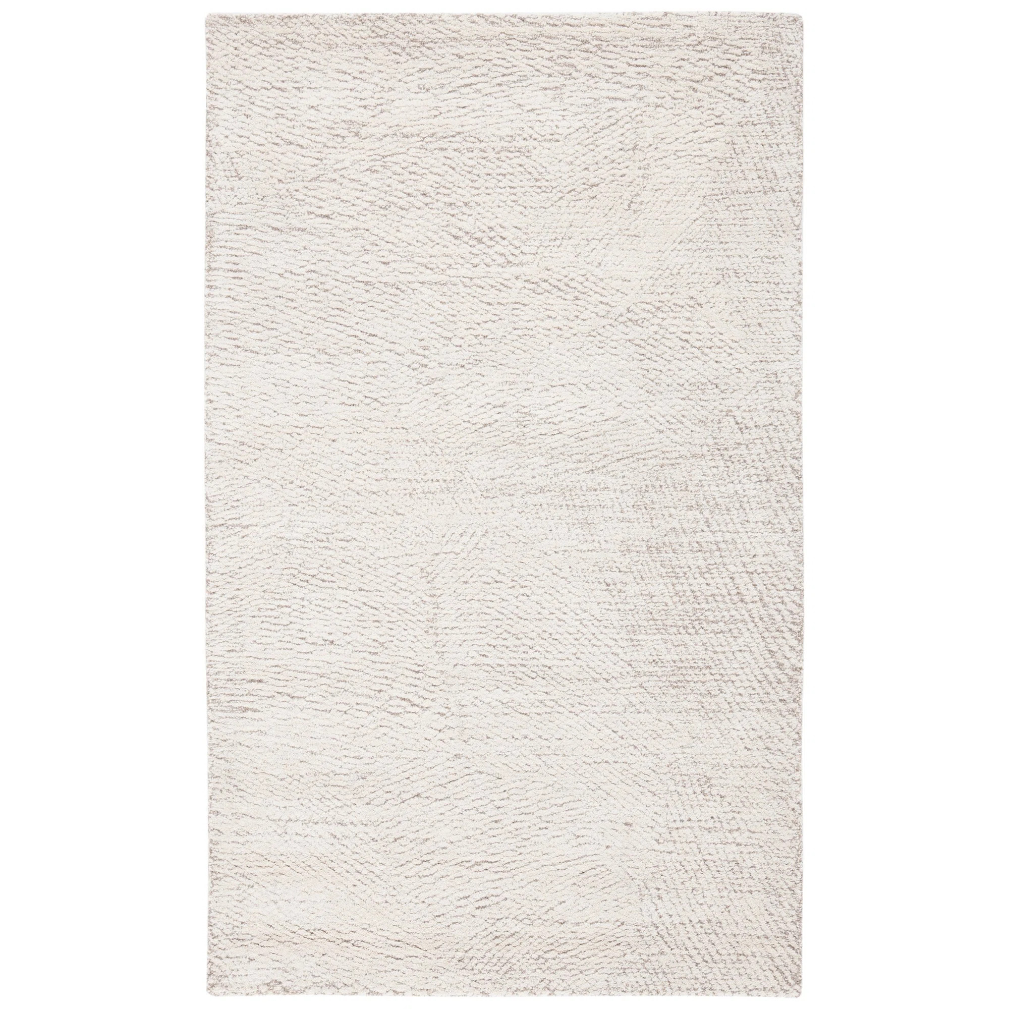Estoria Abstract Handmade Tufted Wool Area Rug in Beige/Ivory | Wayfair North America