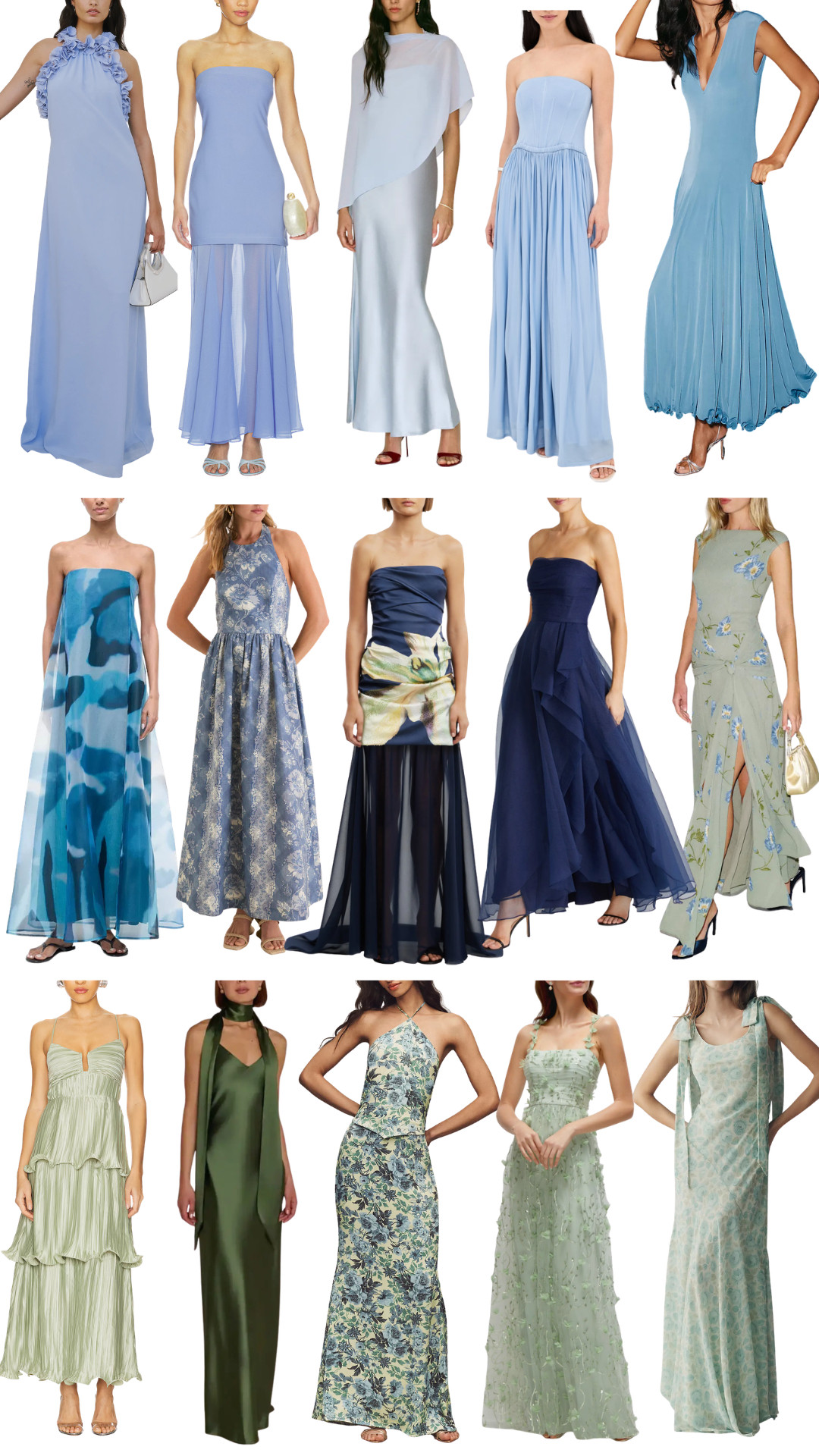 Spring/Summer wedding guest dresses - blue and green! 

 
