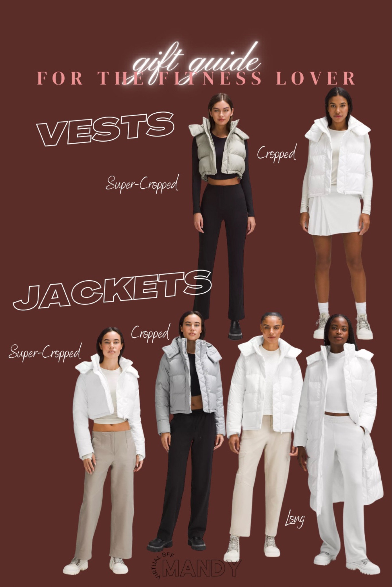 Follow along for the best holiday gift ideas for her!! This Christmas gift guide is for the fitness lover who loves looking chic on her way to the gym! 

Lululemon, wunder puff super cropped vests and down jackets, girl gift guide, gift guide for girls, Christmas gift inspo #giftguide #christmas #giftsforher 

#LTKfindsunder100 #LTKHoliday #LTKGiftGuide