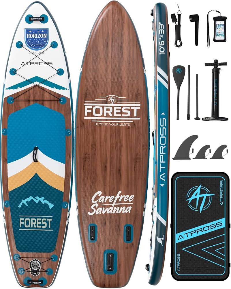 10'6''x33'' Inflatable Stand Up Paddle Board with SUP Accessories | Amazon (US)