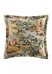 HiEnd Accents Provence Vintage Toile Washed Linen 27"x27" Euro Sham | Belk