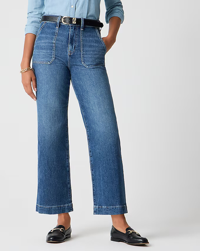 Wide-leg cropped utility jean in all-day stretch | J.Crew Factory