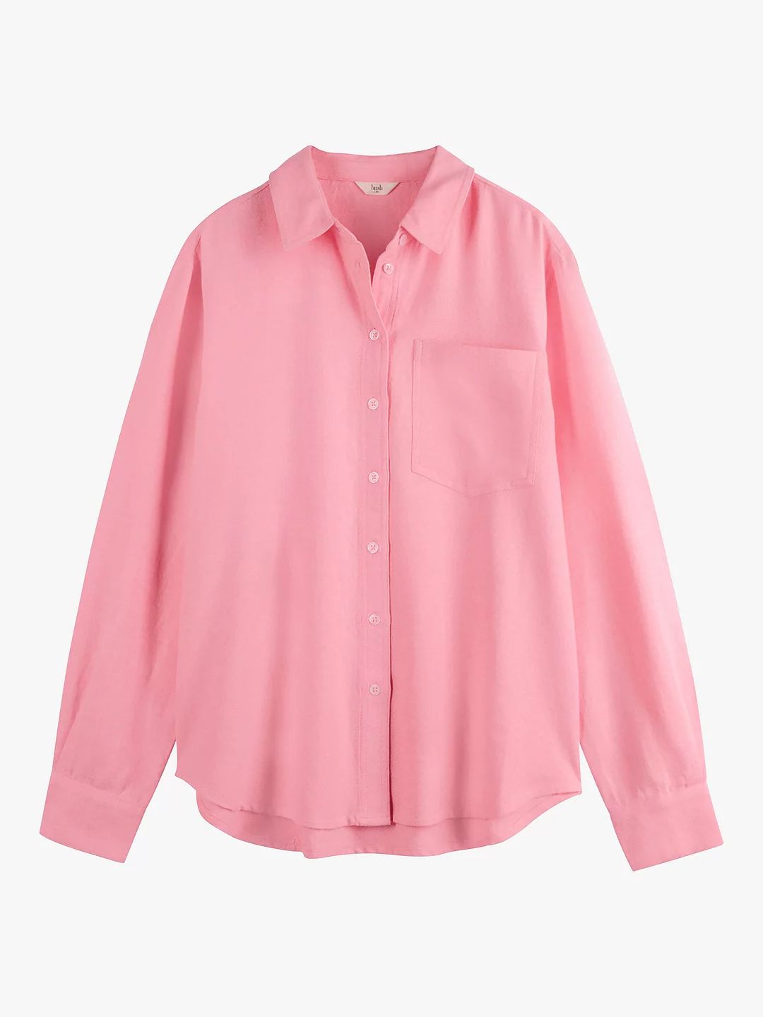 hush Alani Oversized Cotton Shirt, Pink Melange | John Lewis (UK)