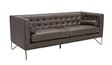Amazon Brand – Rivet Brooke Contemporary Mid-Century Modern Tufted Leather Sofa Couch, 82"W, Grey | Amazon (US)