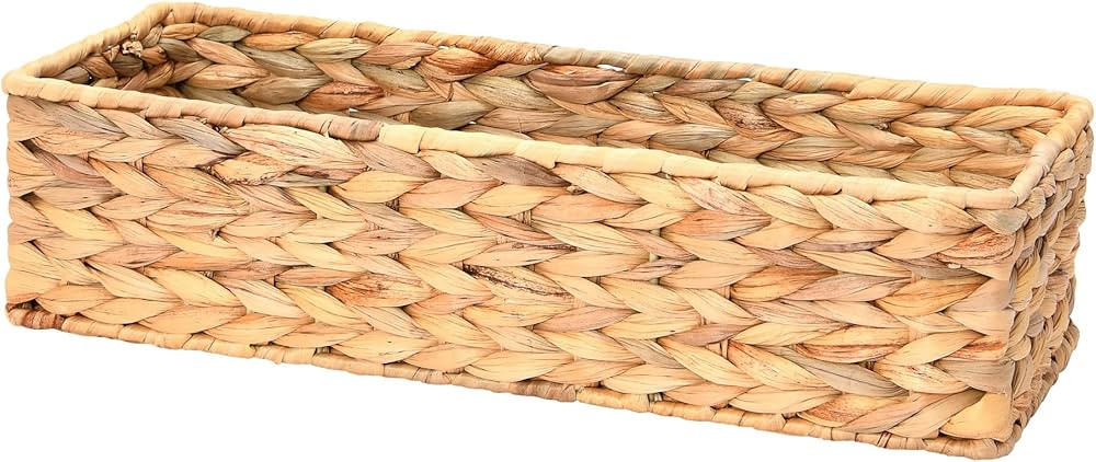 Household Essentials Water Hyacinth Rectangular Storage Basket, Natural | Amazon (US)
