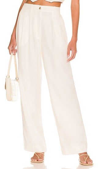 Pleated Trouser in Creme | Revolve Clothing (Global)
