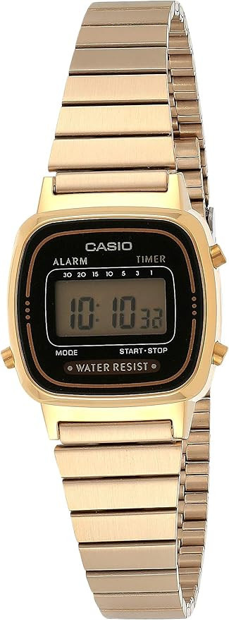 Casio Women's Vintage LA670WGA-1DF Daily Alarm Digital Gold-tone Watch | Amazon (US)