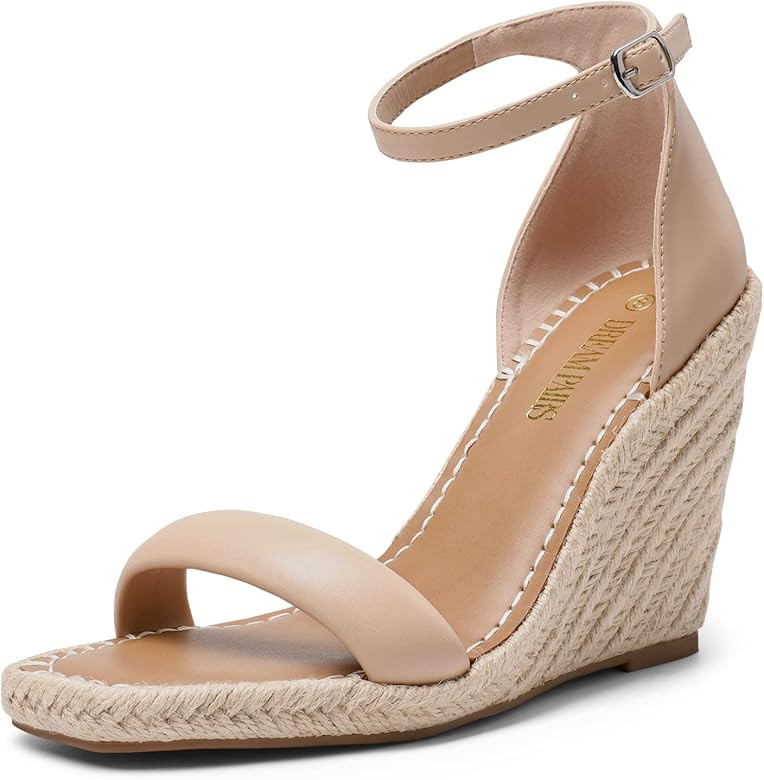 DREAM PAIRS Womens Open Toe Espadrilles Wedges Ankle Straps High Heels Platform Dressy Sandals | Amazon (US)