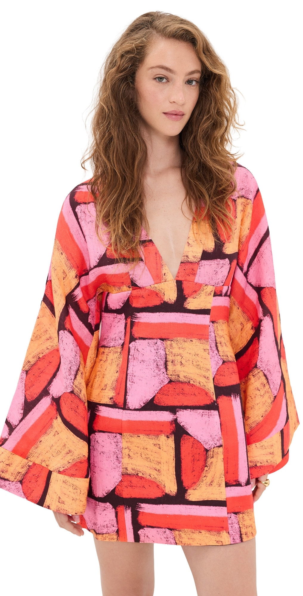 The Wolf Gang Elara Linen Mini Dress Mosaic M | Shopbop