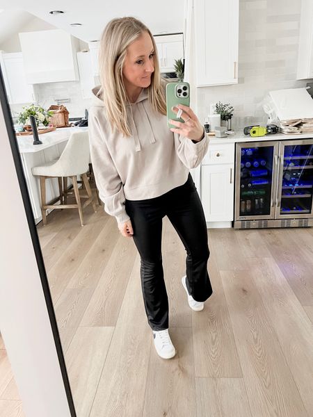 Still obsessing over this ribbed hoodie from Target! Flare yoga pants and Nikes make the perfect outfit for on the go moms 

#LTKstyletip #LTKunder50 #LTKFind